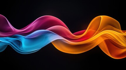 Poster - Colorful wave of smoke flowing gracefully in the air representing serene energy and artistic expression