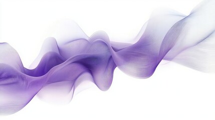 Fototapete - Abstract Minimalist Purple Wave Design Flowing Elegant Lines Futuristic Gradient on White Background