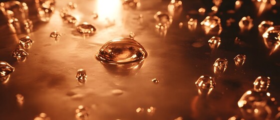 Poster - Captivating bubble reflections and refractions creating a mesmerizing ethereal and serene natural scene on a shimmering gloss like glass surface
