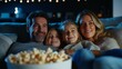 © alex - Family movie night popcorn home cozy AI generated
