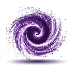 Poster - Abstract Purple Vortex Digital Art Dynamic Swirling Energy on White
