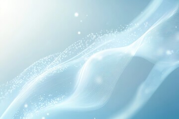 Poster - Abstract blue background with flowing lines and glowing particles creating dynamic effect