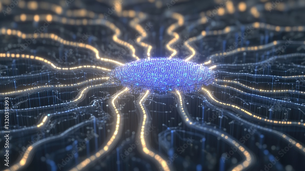 D rendering of a neural processor unit NPU with AI-driven computing ...