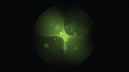 Poster - Dark Green Glowing Light Particle with Bokeh Effect Background