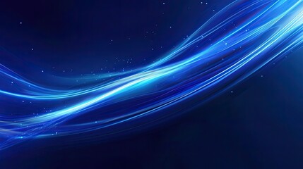 Poster - Abstract deep blue gradient with sleek light streaks, perfect for digital innovation and tech branding