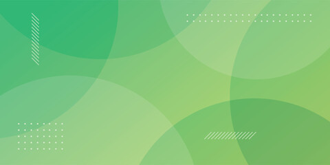 Poster - Abstract modern bright soft green geometric round shape horizontal banner for presentation background