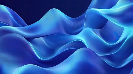 Poster - Futuristic blue gradient background with modern digital wave patterns and smooth transitions