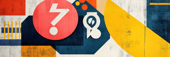 Aufkleber - Geometric price tag transformed into abstract figure with discounts and percentage symbols in modern art style