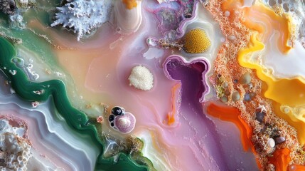 Poster - Abstract Colorful Fluid Art with Organic Shapes and Textures