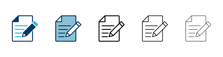 Leinwandbilder - Note icon vector isolated on white background. Taking note icon vector. Edit line icon. Document write. Content writing