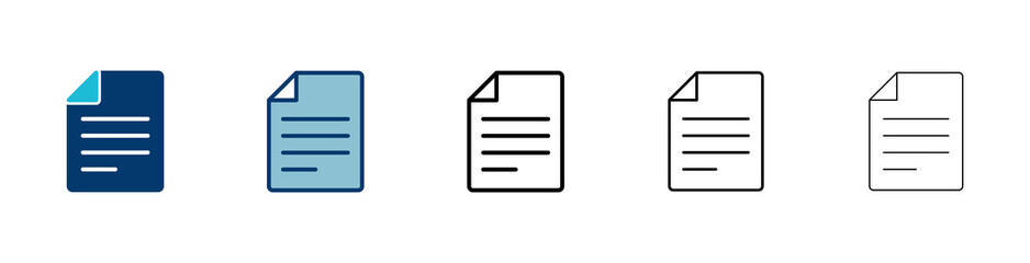 Wall Mural - document icon vector isolated on white background. paper icon. file icon