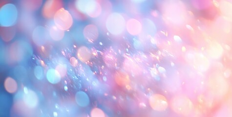 Aufkleber - Dreamy Pastel Bokeh Background with Shiny Sparkles and Ethereal Glowing Orbs