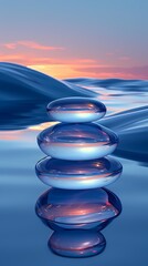 Wall Mural - Digital technology blue glass abstract sphere poster background