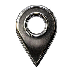 Aufkleber - 3d location or map mark icon with silver steel color isolated
