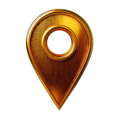 Aufkleber - 3d location sign made of gold isolated on transparent background