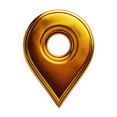 Aufkleber - transparent shiny gold 3d location icon
