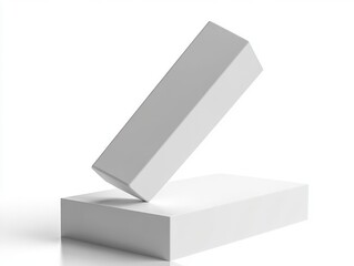 Aufkleber - Minimalistic White Rectangular Packaging Box for Cosmetics and Medical Supplies