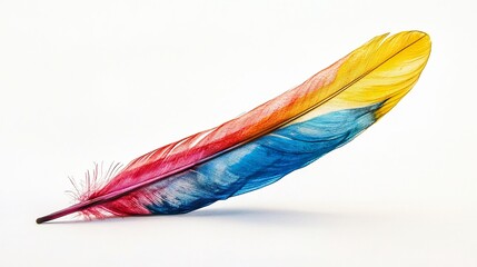 Wall Mural - vibrant bird feather: colorful macro photography