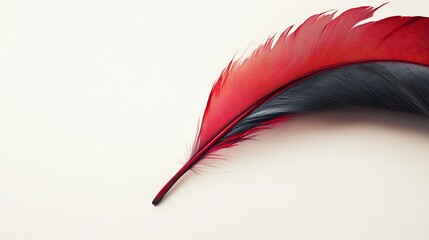 Wall Mural - red and black bird feather close-up: elegant nature photography