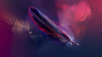 Wall Mural - a dreamy feather: abstract bird plume in vibrant hues