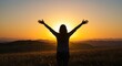 © ferifadli - a woman in the morning enjoying the sunrise
