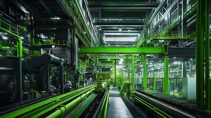 Poster - A green factory implementing robotic precision to eliminate material waste.