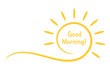 © PixMarket - Abstract hand drawn sun with Good Morning phrase, vector eps10 illustration
