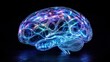 © savittree - Cybernetic brain with electric blue and purple neural lines, symbolizing innovation, intelligence, and artificial consciousness