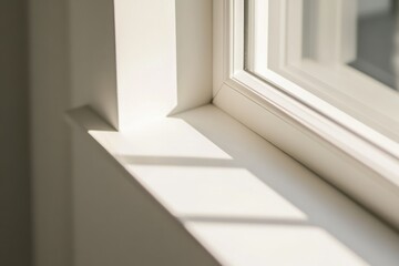 Poster - Minimalistic white vertical poster frame mockup with soft light and gentle shadows in modern design