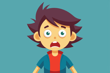 Poster - a customizable character looks startled, featuring expressive eyes and dynamic hair in a semi-flat d