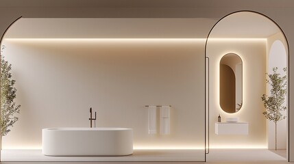 Poster - pastel 3D podium, soft muted tones, dreamy aesthetic, delicate lighting, subtle reflections, airy and elegant, gentle curved forms, modern product showcase, clean composition, sophisticated