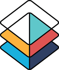 Wall Mural - a colorful pyramid with a white base