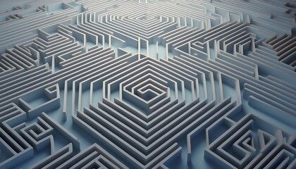 abstract three dimensional maze design with nobody, creating a pattern template background