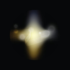 Poster - Glowing Golden Light with Abstract Bokeh and Lines Background