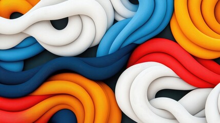 Aufkleber - Dynamic colorful waves motion design art studio digital illustration modern abstract creative concept