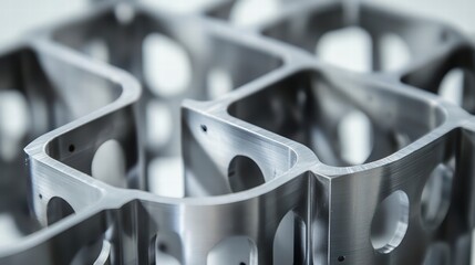 Poster - abstract industrial mesh: a close-up shot showcases a mesmerizing industrial mesh structure, exuding