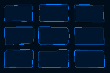 Wall Mural - hud element blue frame technology futuristic interface
