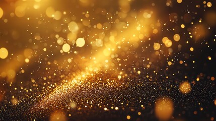 Poster - Golden Glitter Background: Shimmering gold glitter particles create a dazzling backdrop, perfect for adding a touch of luxury and sparkle to your designs.  