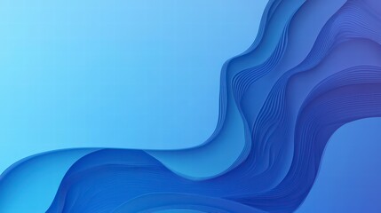 Poster - Abstract Blue Flowing Gradient: A mesmerizing visual representing serene movement, with fluid and undulating lines in shades of blue, a captivating abstract illustration of elegance and motion.