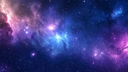 Poster - Celestial Symphony: A breathtaking cosmic vista unfolds, with swirling nebulas in vibrant hues of purples, blues, and pinks. Dazzling stars twinkle across the expanse.