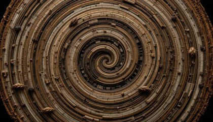 Poster - Abstract Spiral Pattern with Intricate Textures and Shapes