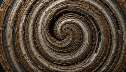 Poster - Abstract Spiral Design with Geometric Patterns in Earth Tones