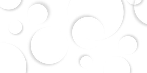 Leinwandbilder - Abstract background with circle white abstract geometric background with soft light white paper circles in design .Gray abstract. Modern design background for report and project presentation template.