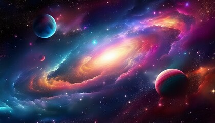 space nebula galaxy and planet deep space universe