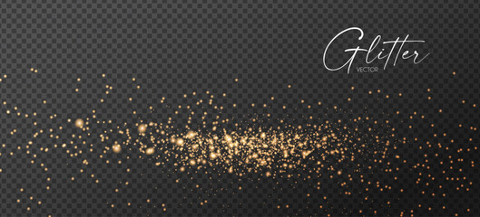 Wall Mural - gold glitter transparent effect. elegant luxury gold dust. shining light effect. golden dust