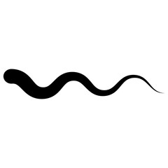 Poster - Bold Black Wavy Line Flowing Across White Background in Motion