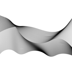 Poster - Abstract Black Wavy Lines sound Forming, Fluid Motion Optical Illusion
