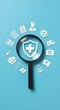 © Jim - Focuses on medical shield icon with healthcare symbols like hospital, Health Insurance and Medical Care Concept. doctor, medicine, and emergency care. Life insurance and quality medical services.