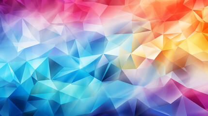 Wall Mural - Watercolor-style polygon background in light rainbow colors