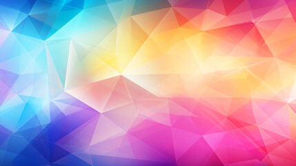 Wall Mural - Watercolor-style polygon background in light rainbow colors